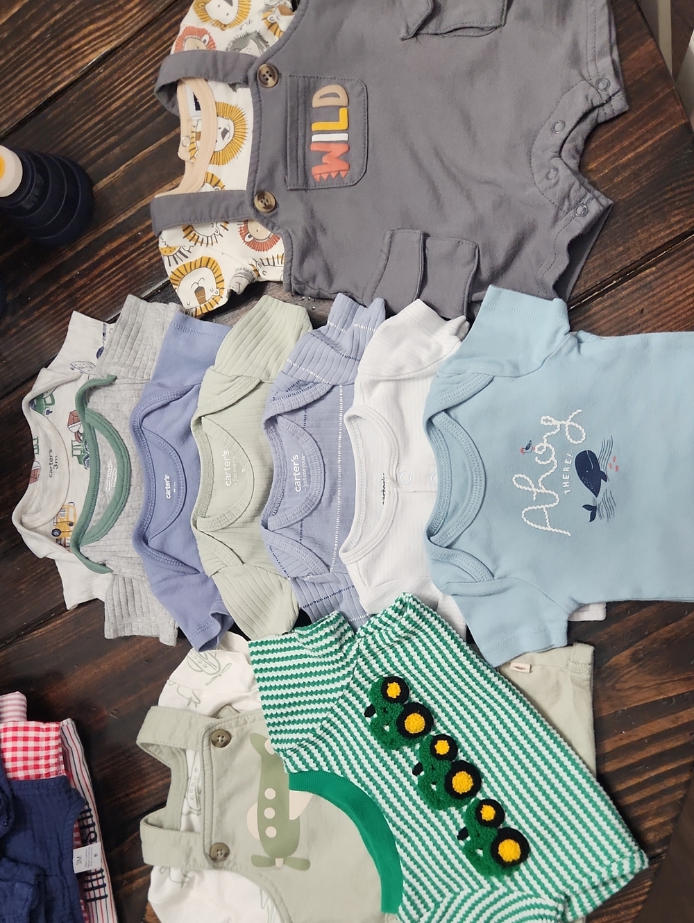 Baby Boy Rompers & Pastel Baby Onesie Bundle